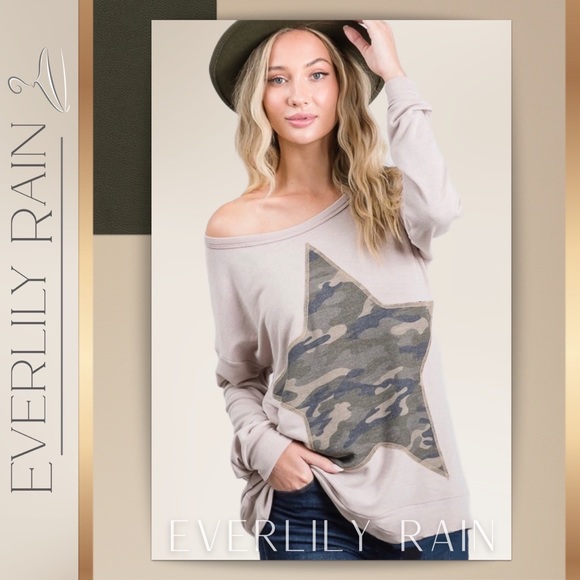 Soft Camo Star Patch Sweatshirt - Picture 2 of 14